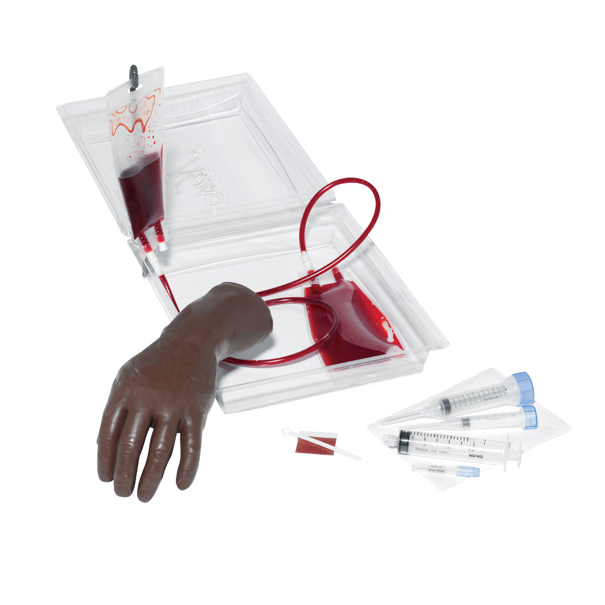 Переносной тренажер «Рука с кистью» Life/form® для внутривенных инъекций Темная кожа